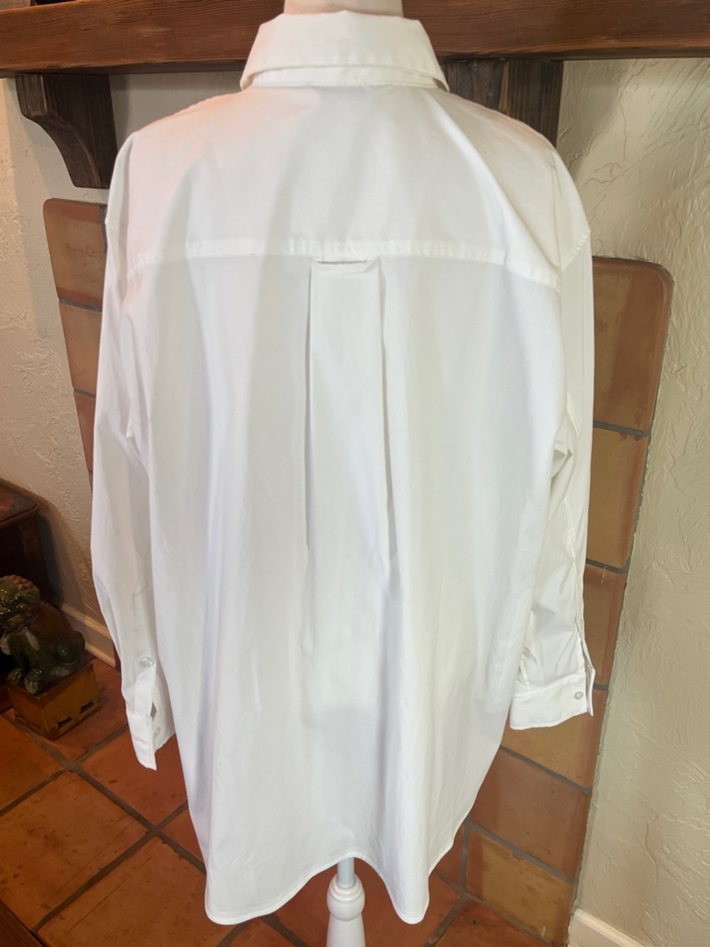 Athleta Oversized White Poplin Button Down Shirt, size L - Picture 7 of 9